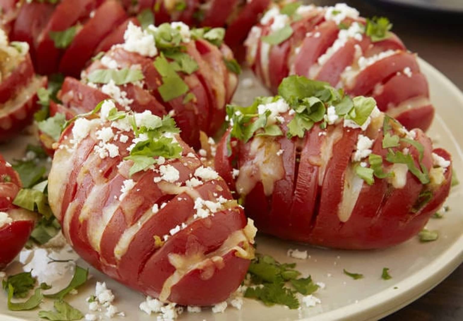 Mexican Hasselback Tomatoes